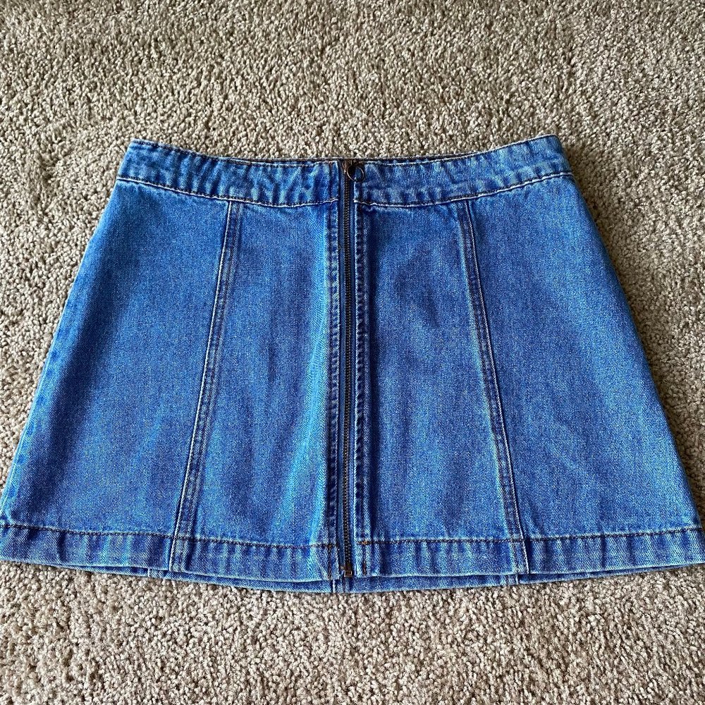 Altar'd State Zip Denim Skirt